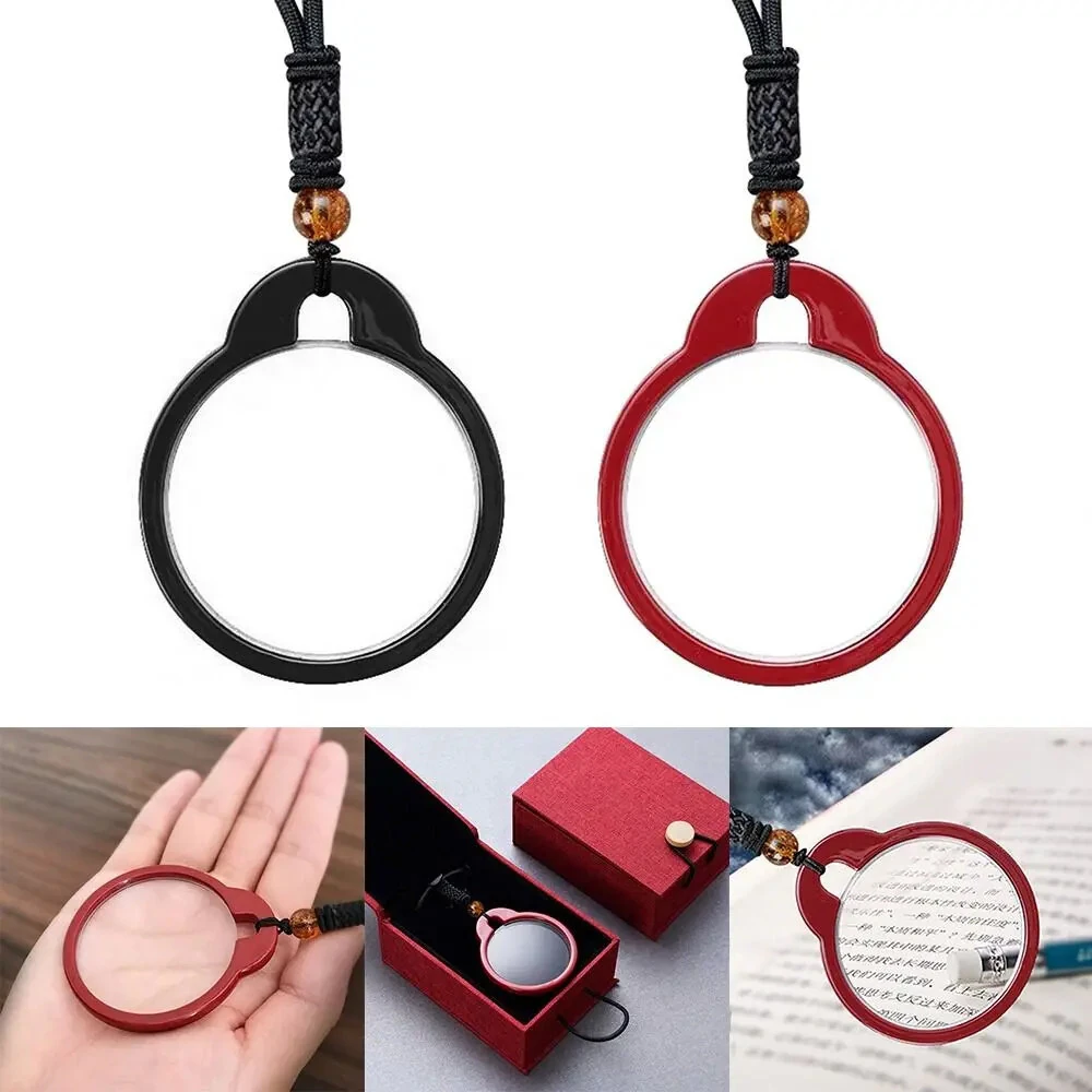 (image for) 1Pcs Lightweight Portable Hanging Neck Single Reading Glasses HD Anti-blue Light Anti-loss Hand-woven Lanyard Pendant Presbyopia Glasses