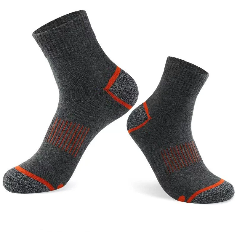 (image for) 5 Pairs High Quality Men's Socks Casual Breathable Sports Running Socks Men Cotton Socks Autumn Winter Ankle Socks For Men Comfy Anti Odor & Sweat Absorption