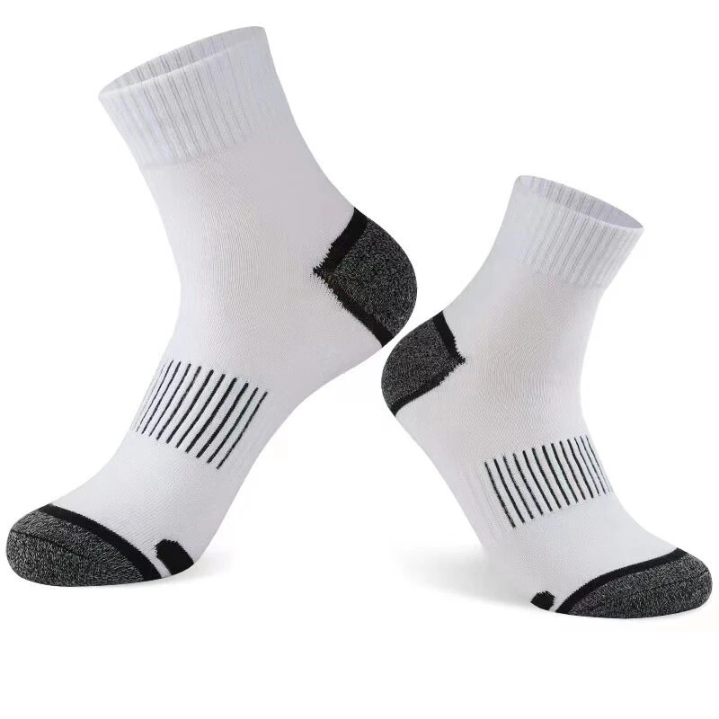 (image for) 5 Pairs High Quality Men's Socks Casual Breathable Sports Running Socks Men Cotton Socks Autumn Winter Ankle Socks For Men Comfy Anti Odor & Sweat Absorption