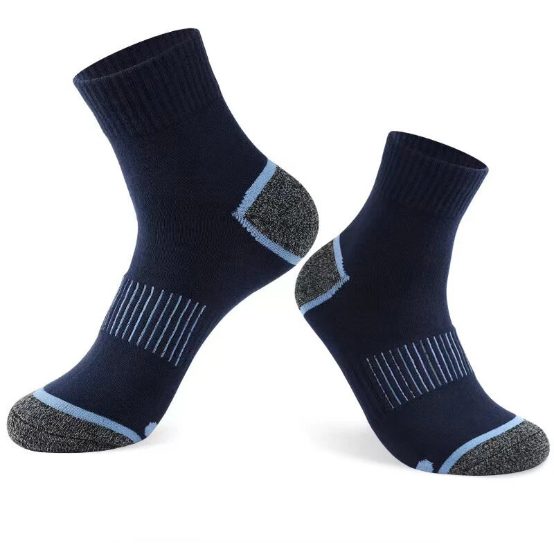 (image for) 5 Pairs High Quality Men's Socks Casual Breathable Sports Running Socks Men Cotton Socks Autumn Winter Ankle Socks For Men Comfy Anti Odor & Sweat Absorption