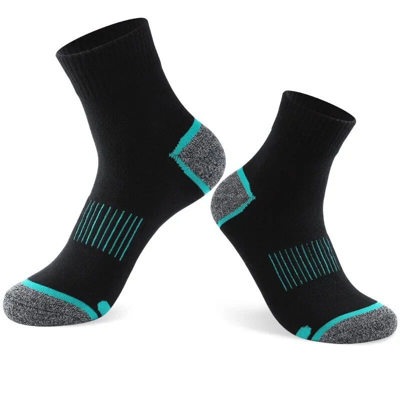 (image for) 5 Pairs High Quality Men's Socks Casual Breathable Sports Running Socks Men Cotton Socks Autumn Winter Ankle Socks For Men Comfy Anti Odor & Sweat Absorption
