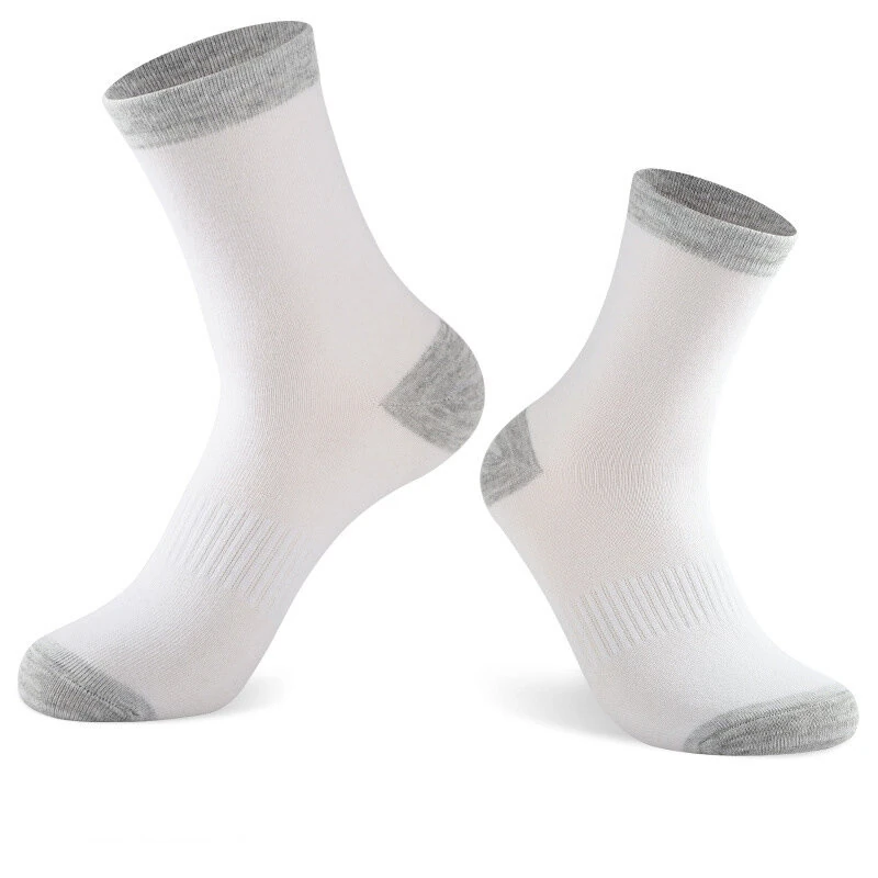 (image for) 6 Pair Autumn Winter Men Socks Cotton Leisure Business Long Socks Walking Running Hiking Warm Socks For Male Plus Size 42-48