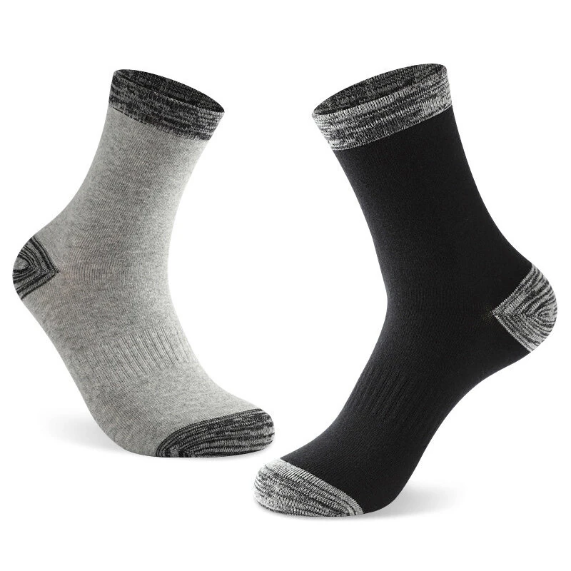(image for) 6 Pair Autumn Winter Men Socks Cotton Leisure Business Long Socks Walking Running Hiking Warm Socks For Male Plus Size 42-48