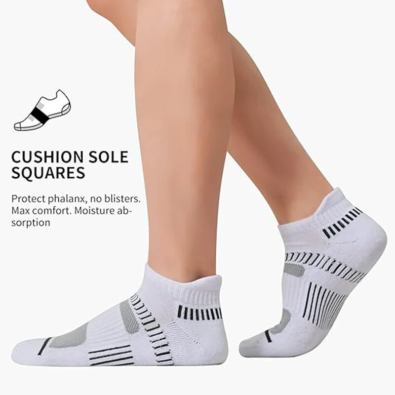 (image for) 6 Pairs Men's Cotton Sports Ankle Socks Anti Odor Sweat Absorbent Breathable Outdoor Cycling Travel Athletic Short Socks Comfortable