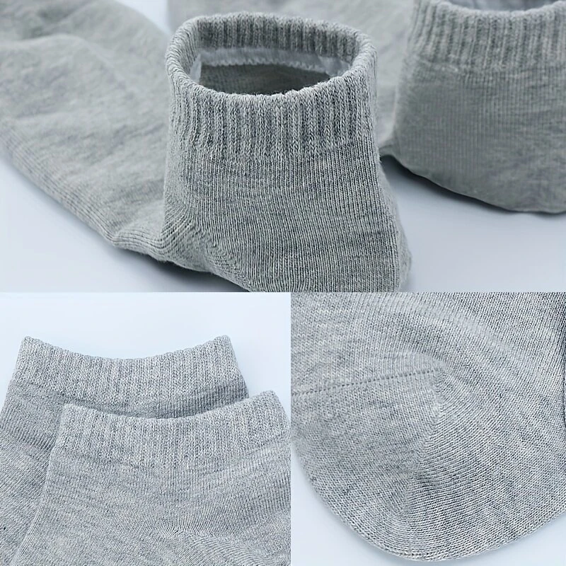 (image for) 6pairs Plus Size Men Cotton Socks Non Slip Sweat-absorbing Comfortable Low Cut Athletic Ankle Socks For Outdoor Cycling Running Daily Casual Short Socks Men
