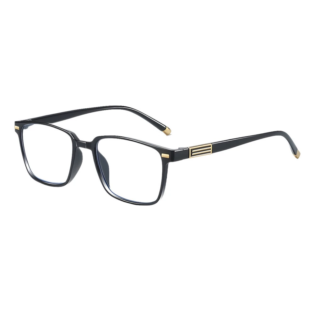 (image for) Anti Blue Light Reading Glasses Men Black Full Frame Hyperopia Eyewear High-definition Comfortable Presbyopia Glasses
