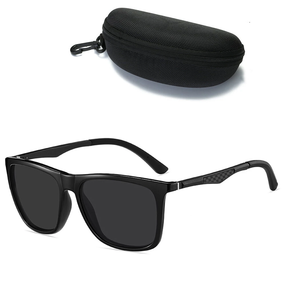 (image for) Fashion Black Square TAC Polarized Sunglasses UV400 Protection Sun Eyewear Glasses for Outdoor Cycling Driving Travel Fishing