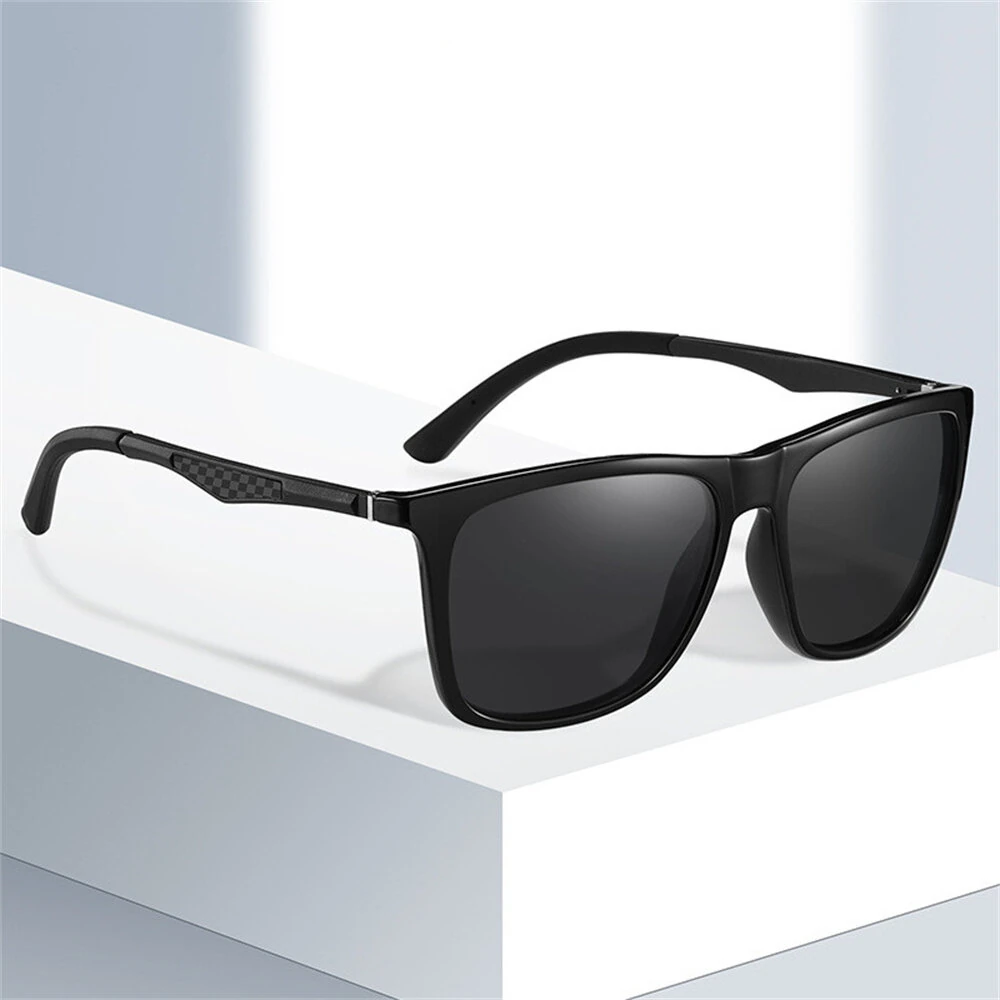 (image for) Fashion Black Square TAC Polarized Sunglasses UV400 Protection Sun Eyewear Glasses for Outdoor Cycling Driving Travel Fishing