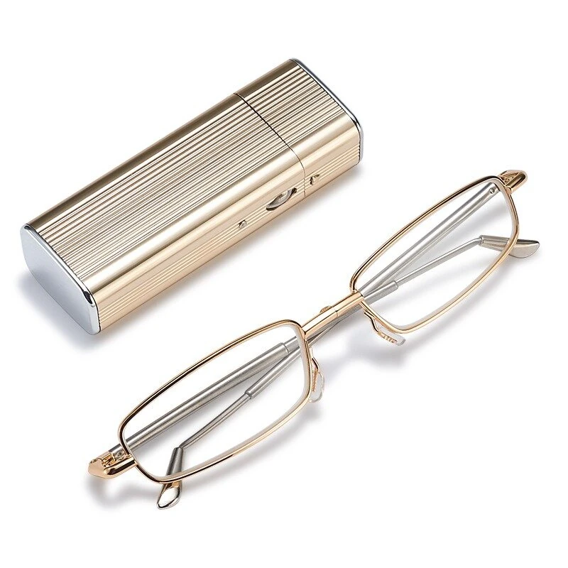 (image for) Folding Stretching Presbyopia Glasses Portable Anti Blue Light Reading Glasses Ultra-light Anti-fatigue Presbyopia Glasses Lighter Case
