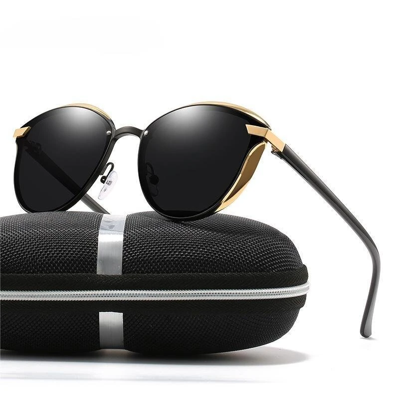 (image for) Mens Polarized Sunglasses Luxury Fashion Cat Eye Retro Metal Colorful Lens Oculos UV400 Sun Glasses