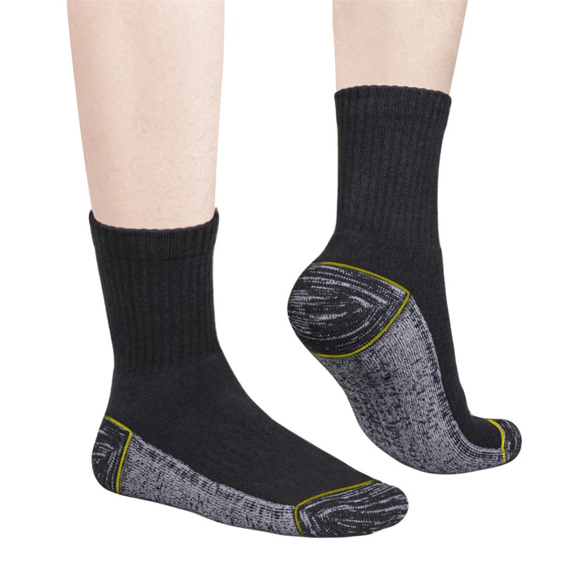 (image for) YUEDGE 5 Pairs Men Sports Cotton Socks Athletic Cushioned Hiking Walking Socks Terry Thermal Socks Moisture Wicking Casual Socks Fitness Socks